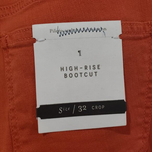 Pilcro & the Letterpress High Rise Bootcut Jeans Size 32 Orange Fray Hem Casual - Picture 12 of 16